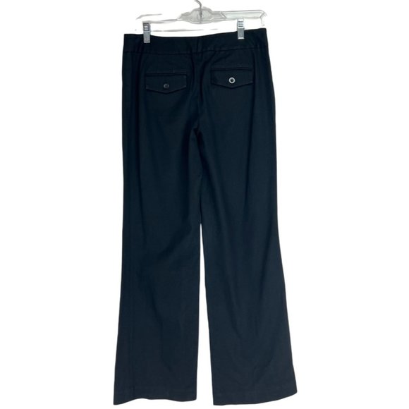 Ann Taylor Women's Size 4 Wide Leg Dress Pants Zip Fly Cotton Solid Black - Picture 2 of 6